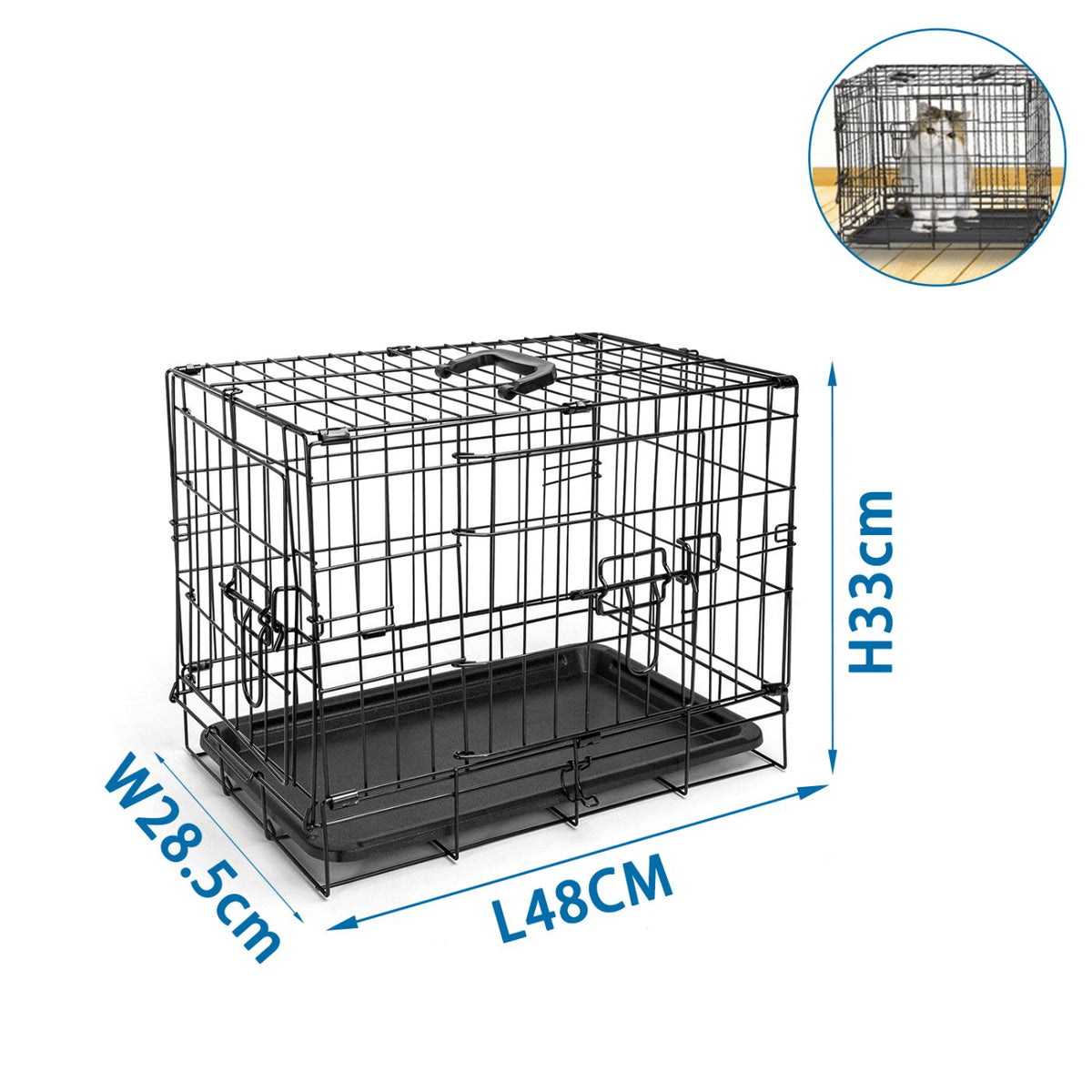 Kennel Gabbia Trasportino in Metallo per Cani e Gatti