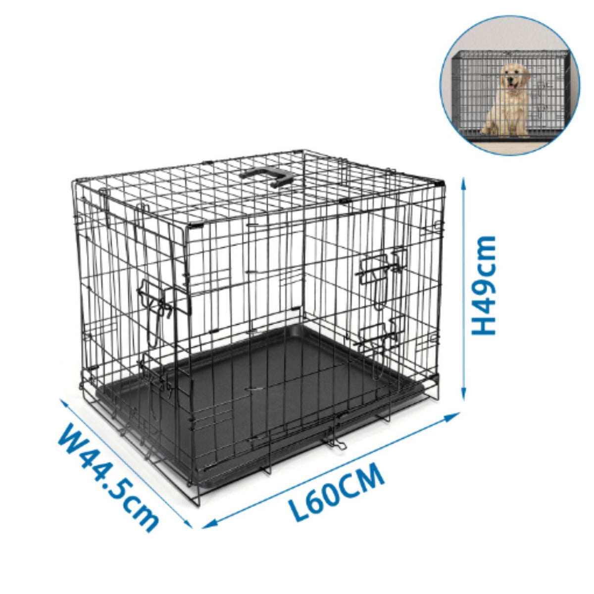 Kennel Gabbia Trasportino in Metallo per Cani e Gatti