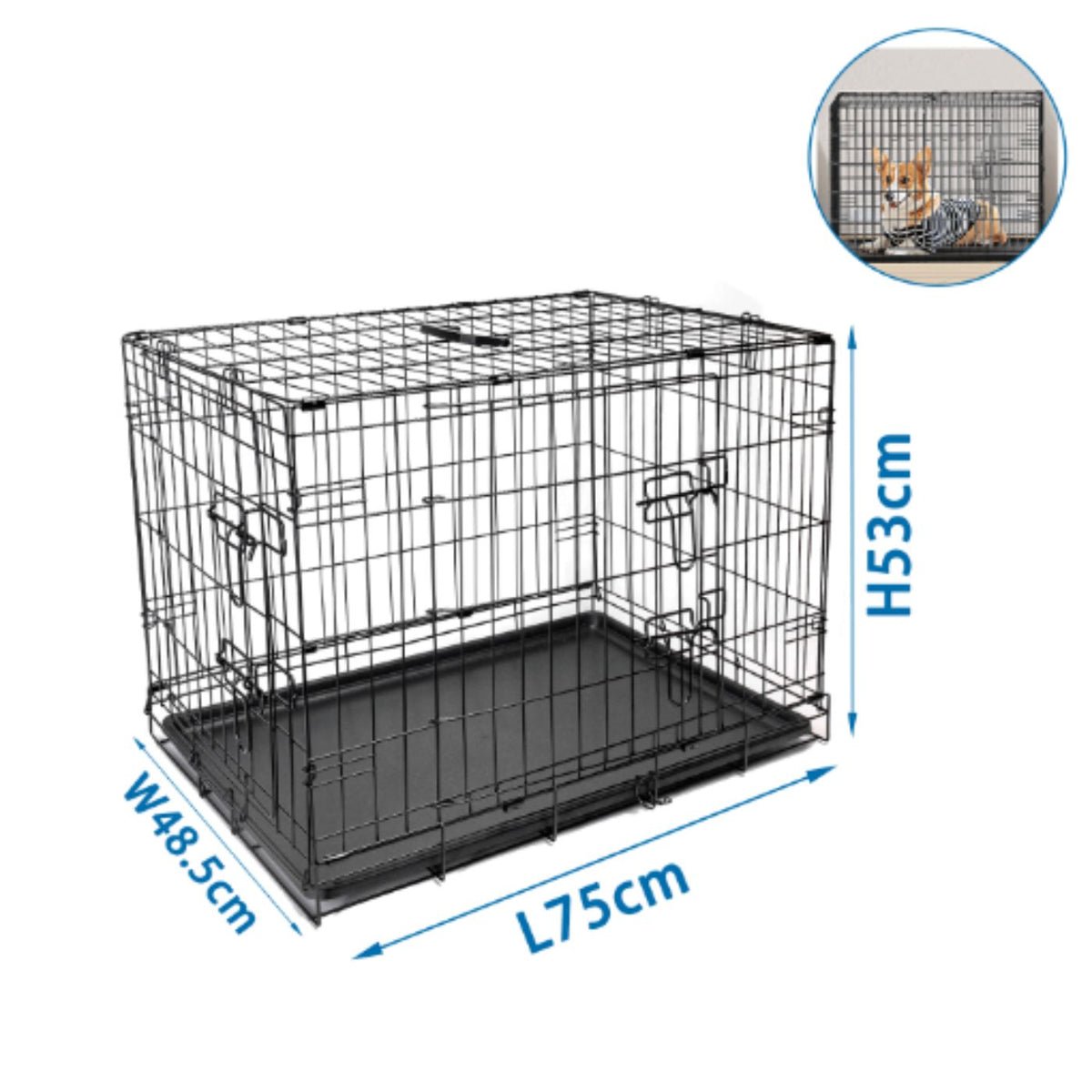 Kennel Gabbia Trasportino in Metallo per Cani e Gatti