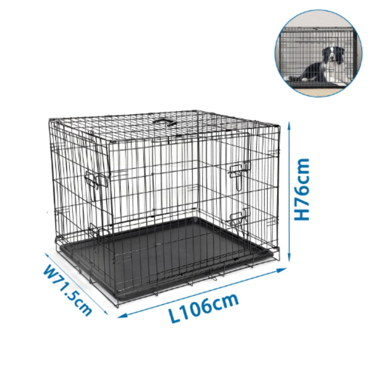 Kennel Gabbia Trasportino in Metallo per Cani e Gatti