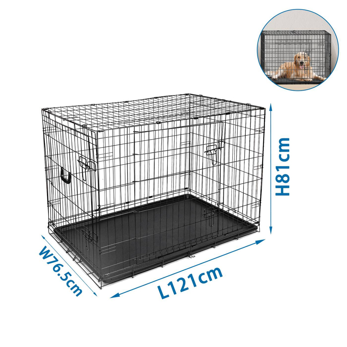 Kennel Gabbia Trasportino in Metallo per Cani e Gatti