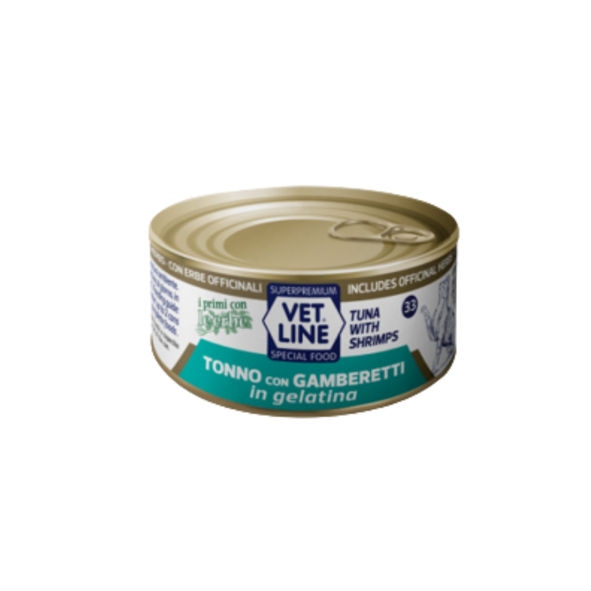 Vet Line Tonno con Gamberetti in Gelatina per Gatti 70 g VetLine