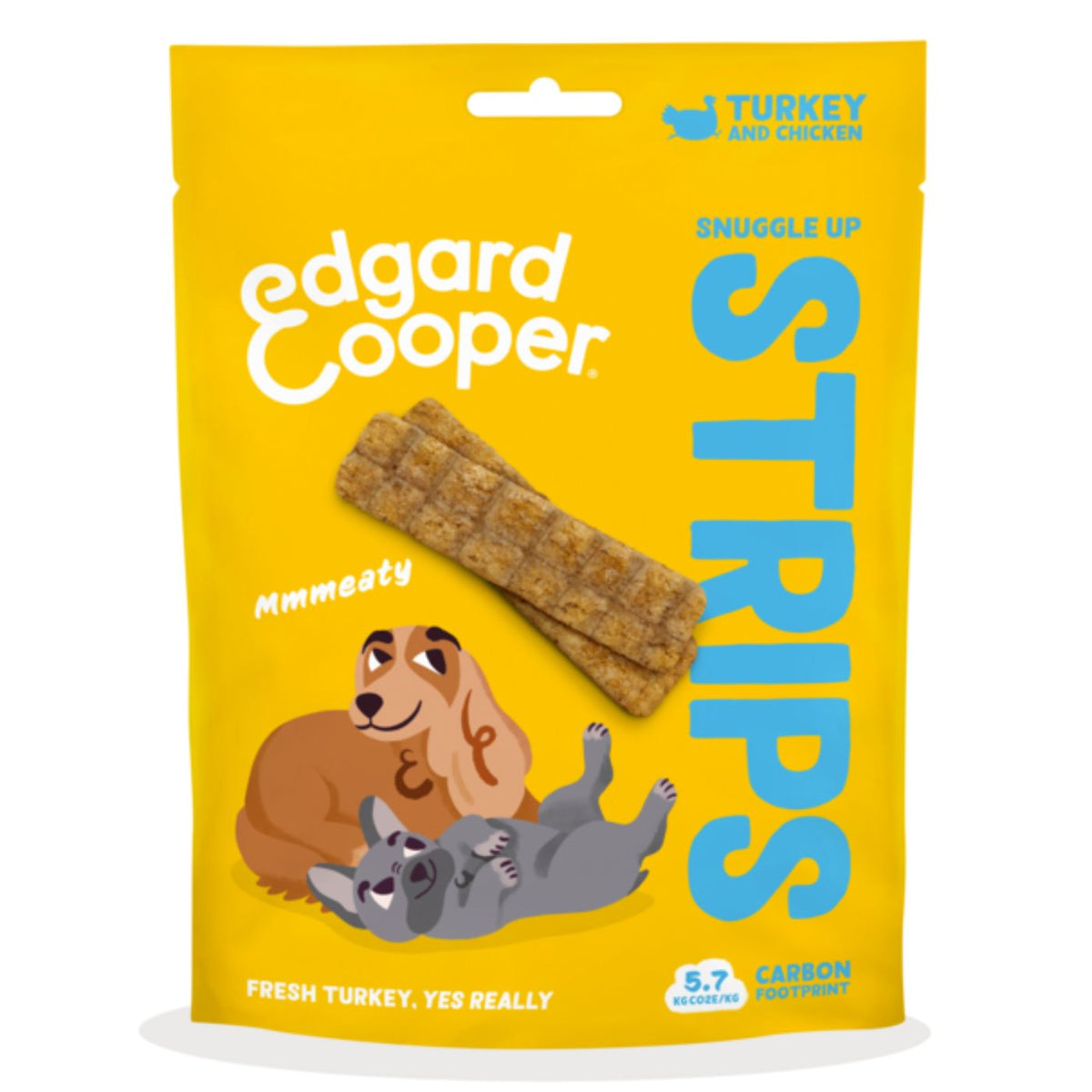 Edgard&amp;Cooper Strips Strisce di Tacchino e Pollo Snack per Cani 75 g