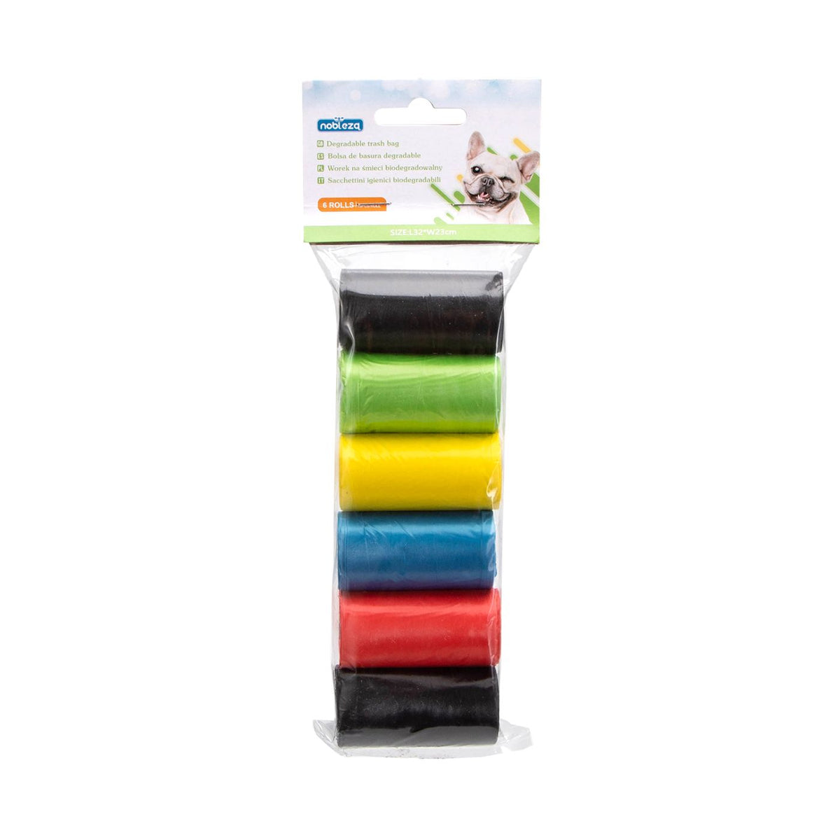 Sacchetti Igienici Biodegradabili 6 Rotoli Colorati