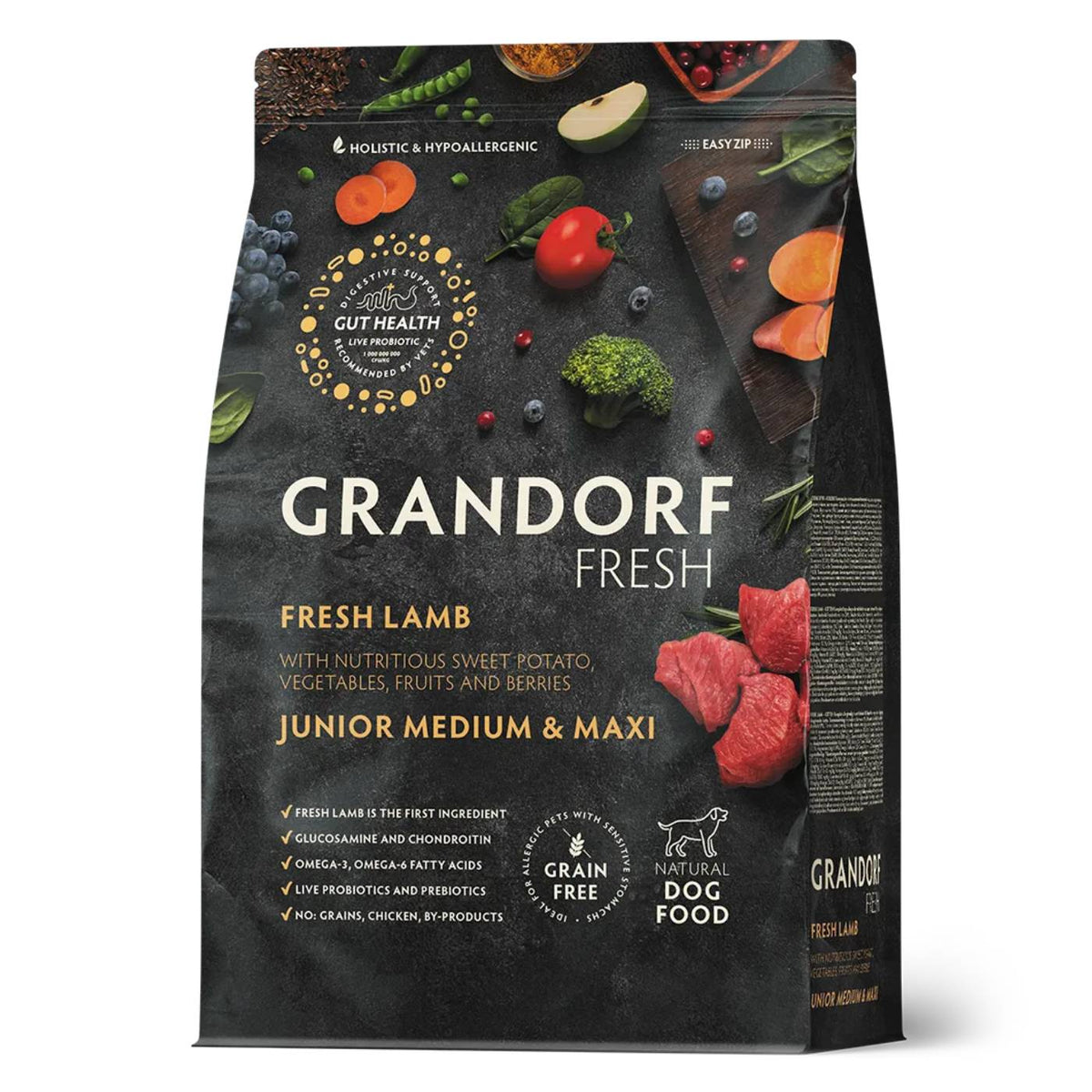 Grandorf Fresh Junior Medium &amp; Maxi Breeds Agnello e Patata Dolce per Cani Juniors