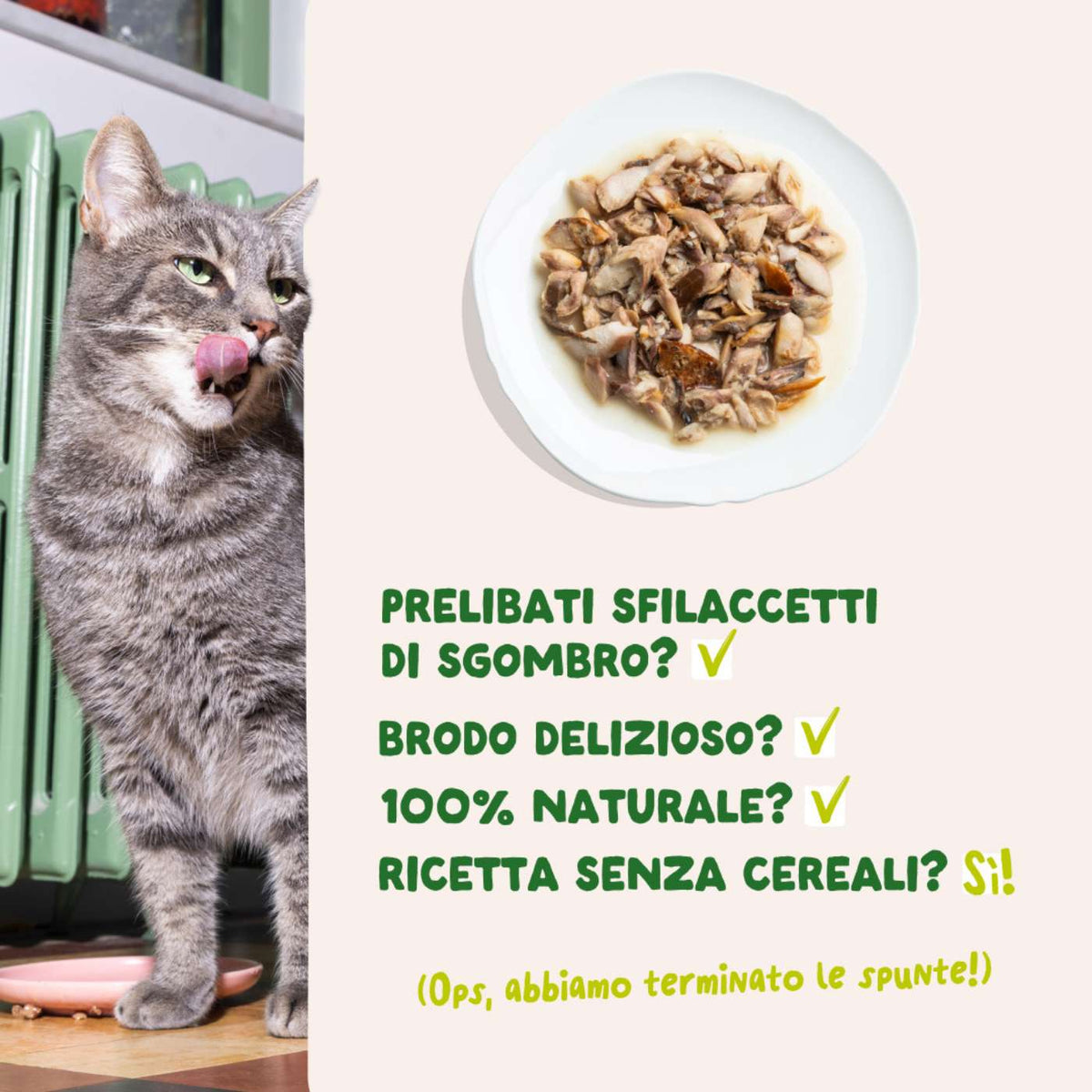 Edgard &amp; Cooper Sfilaccetti per Gatti Adulti Sgombro Fresco Naturale in Brodo di Pesce 70 g
