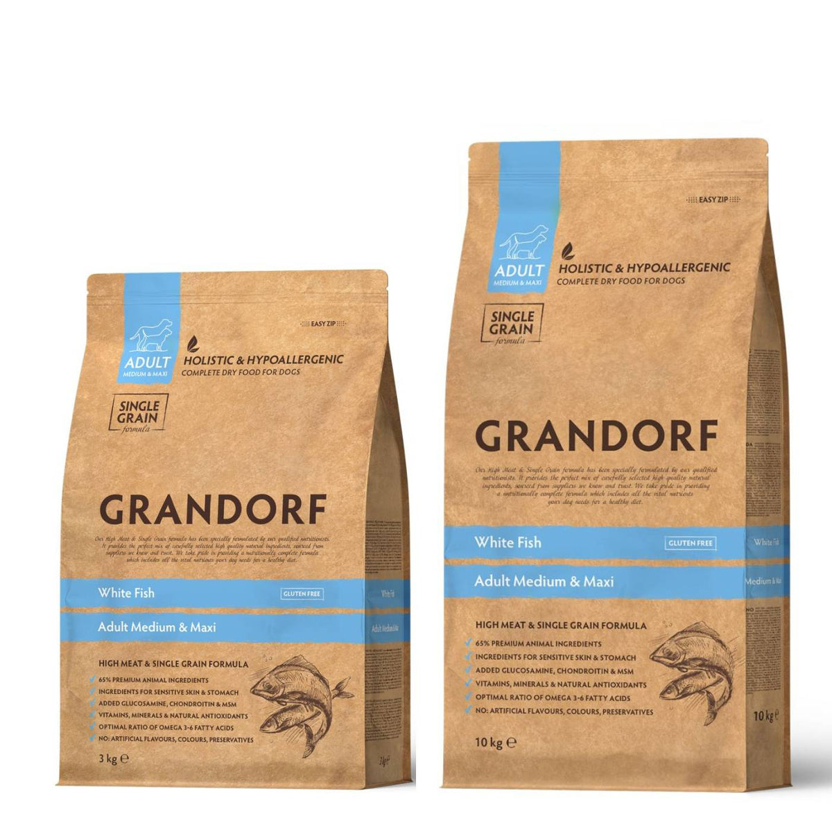 Grandorf Adult White Fish Pesce Bianco Medium &amp; Maxi per Cani