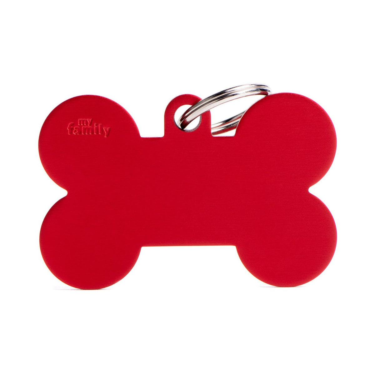 MyFamily Medaglietta per Cani Personalizzabile Osso Basic Alluminio Rossa