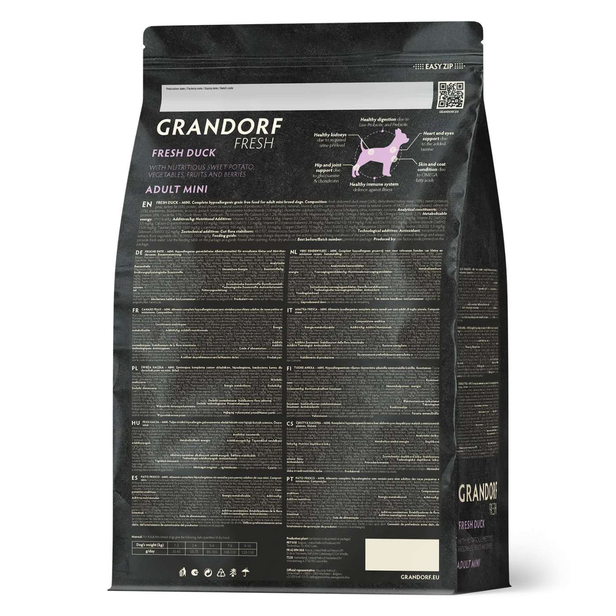 Grandorf Fresh Duck Adult Mini Breeds con Carne Fresca di Anatra e Patate Dolci per Cani Adulti di Piccola Taglia