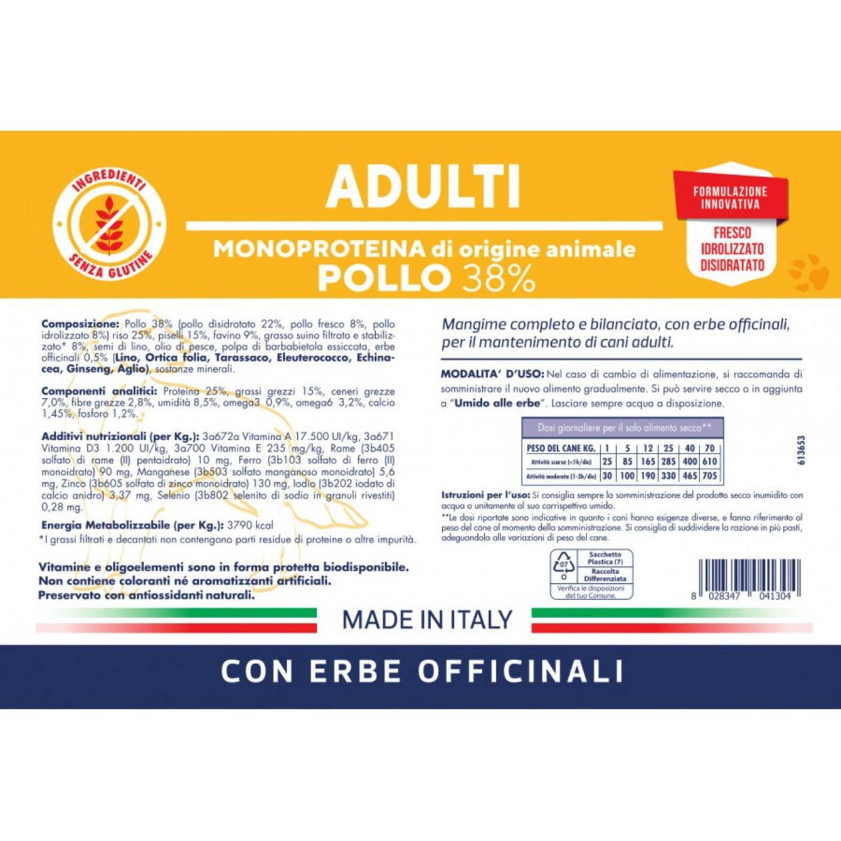 Vet Line Adulti Pollo per Cani Adulti Monoproteico VetLine