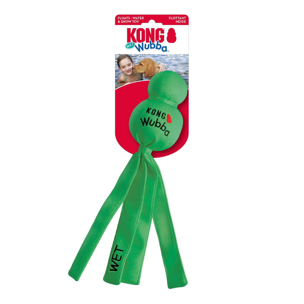 Kong Wubba Wet Galleggiante Gioco in Neoprene per Cani Colori Assortiti