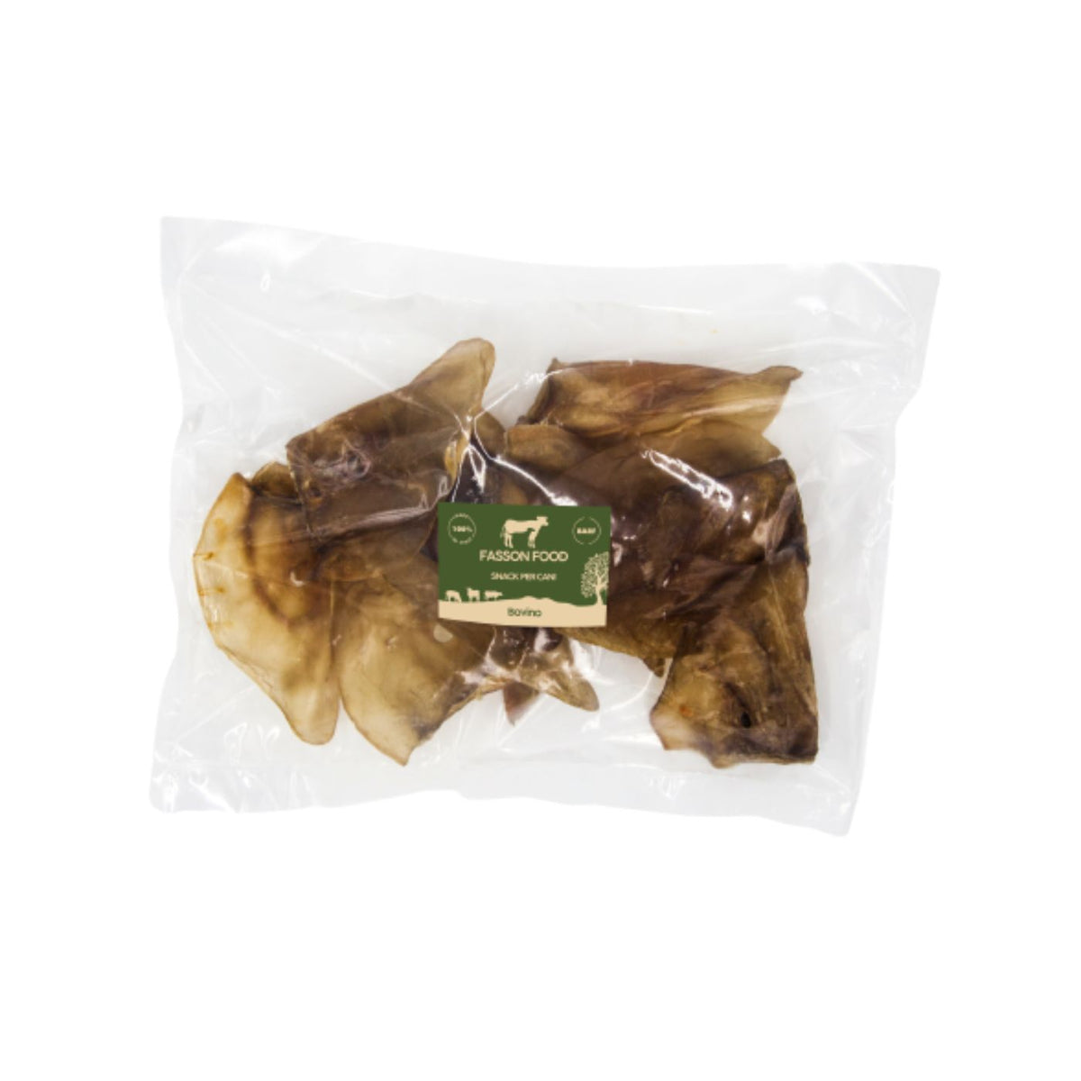 Fasson Food Orecchie di Bovino Filiera Piemontese Masticativo per Cani
