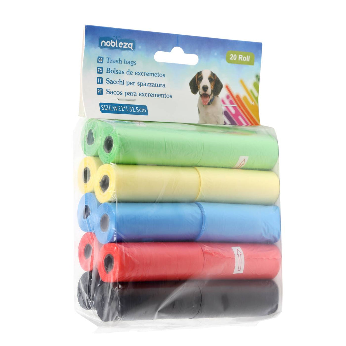 Sacchetti Igienici per Cani - 20 Rotoli Colori Misti Resistenti e Universali