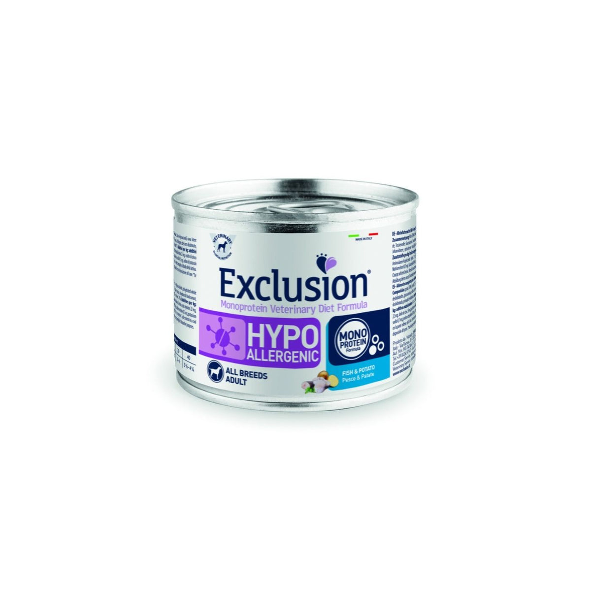 Exclusion Diet Hypoallergenic Pesce e Patate Alimento Umido Monoproteico per Cani