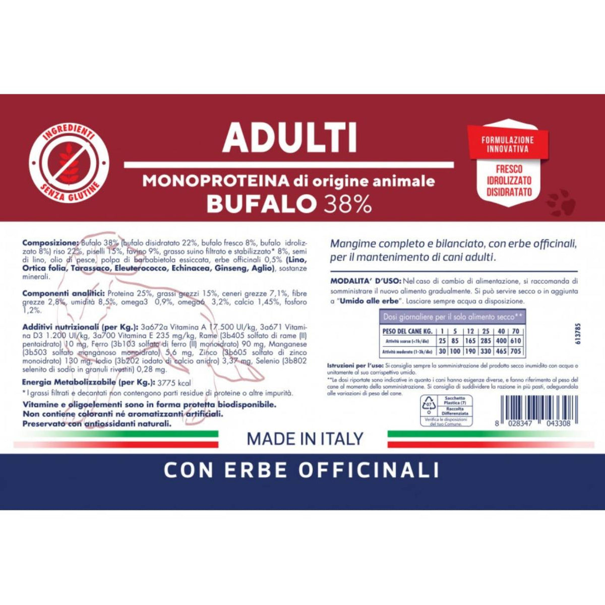 Vet Line Bufalo per Cani Adulti Monoproteico VetLine