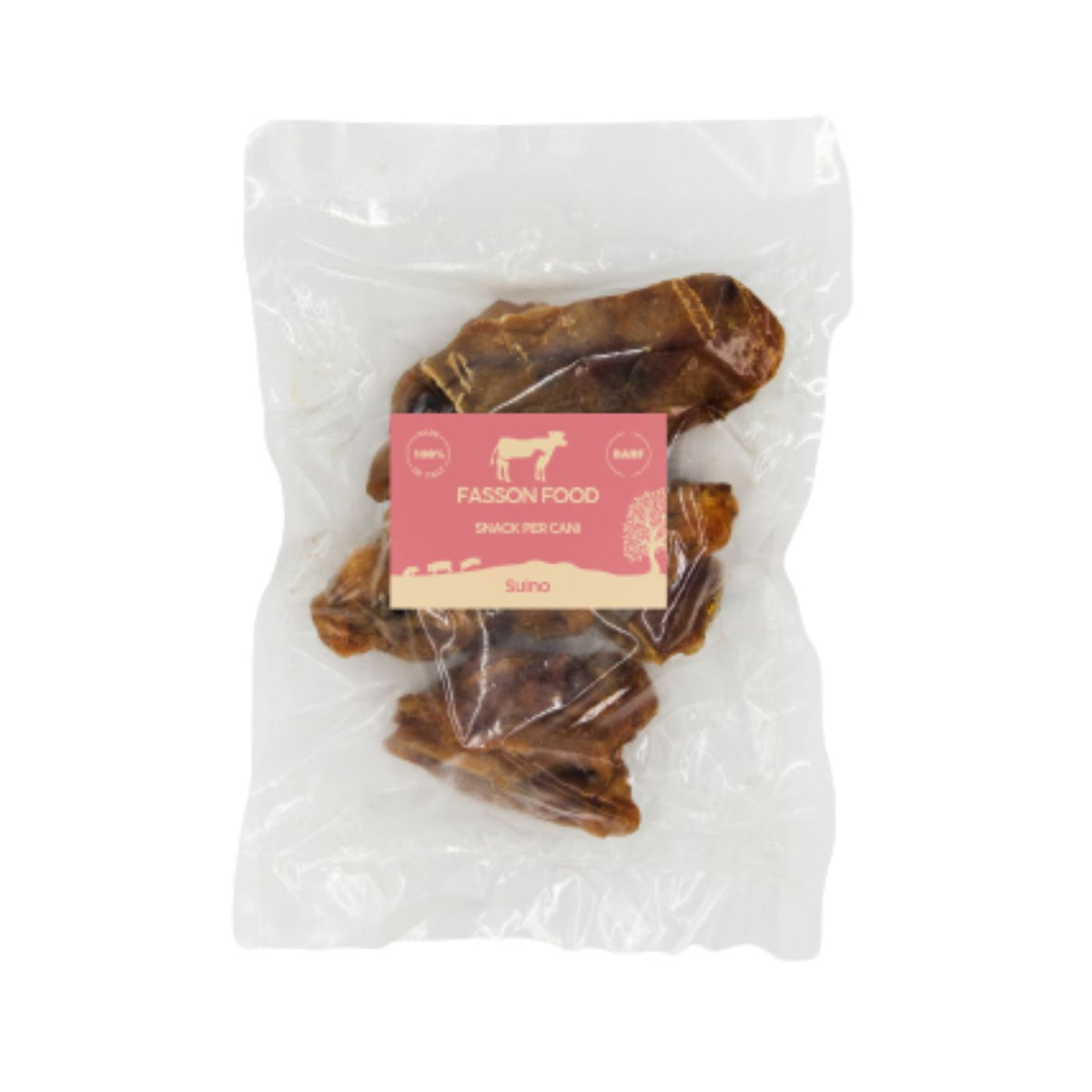 Fasson Food Orecchie Intere di Maiale Suino Masticativo Naturale per Cani