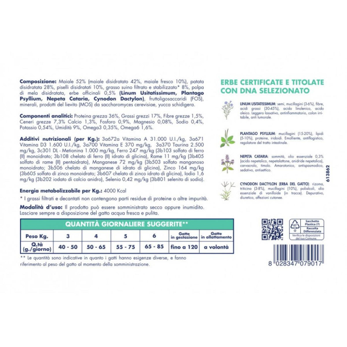 Vet Line Salute Sensi Monoproteico Maiale Grain Free per Gatti Adulti VetLine