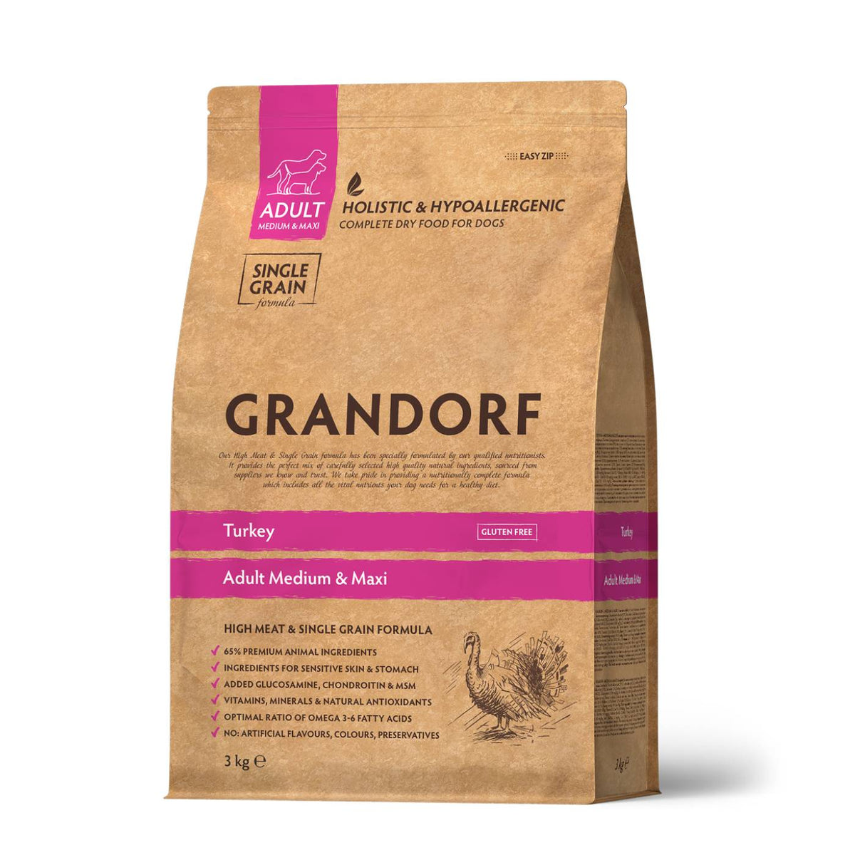 Grandorf Adult Tacchino Medium &amp; Maxi per Cani Adulti