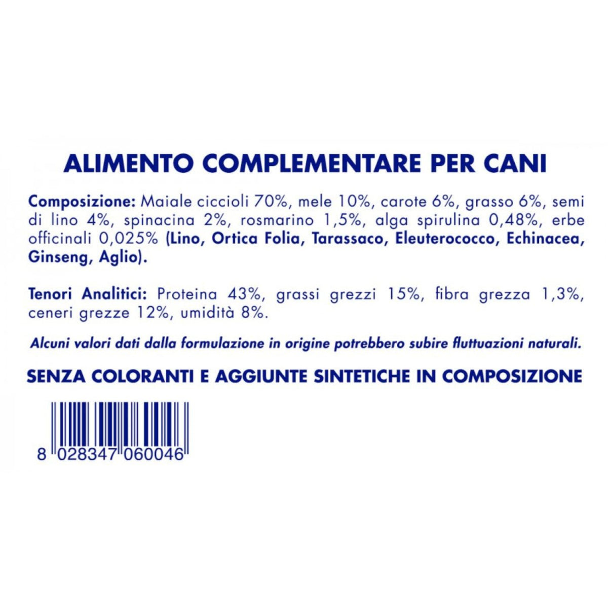 Vet Line Snack di Maiale Monoproteico Grain Free per Cani 80g VetLine