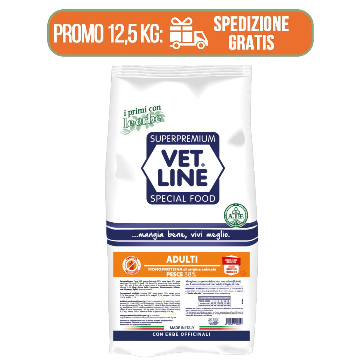 Vet Line Adulti Pesce per Cani Adulti Monoproteico VetLine