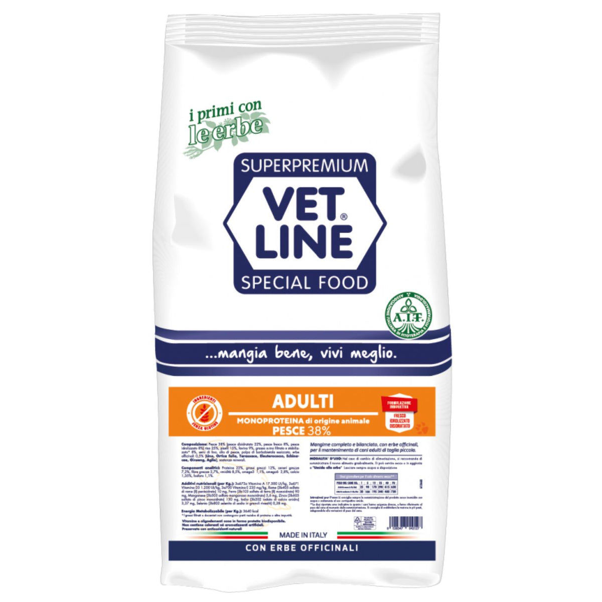 Vet Line Adulti Pesce per Cani Adulti Monoproteico VetLine