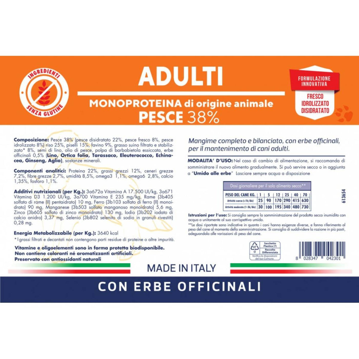 Vet Line Adulti Pesce per Cani Adulti Monoproteico VetLine
