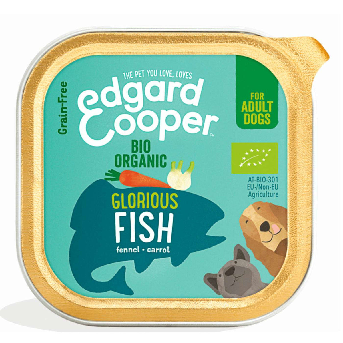 Edgard &amp; Cooper Pesce Biologico con Carota e Finocchio per Cani 100 g