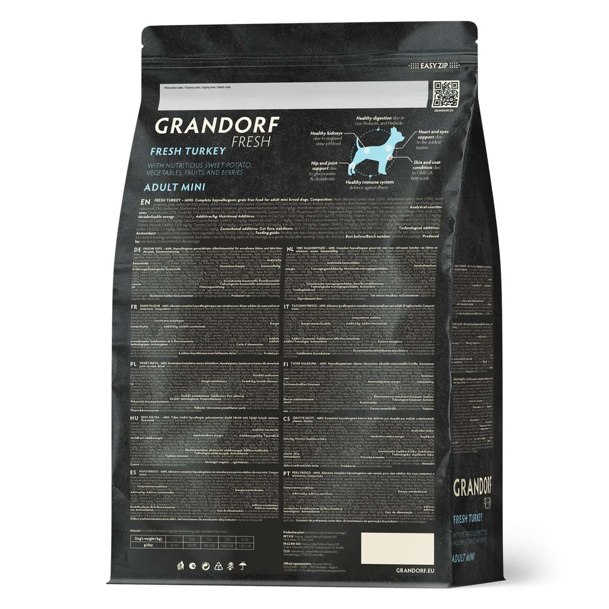 Grandorf Fresh Turkey Adult Mini Breeds con Tacchino e Patate Dolci per Cani Adulti di Piccola Taglia