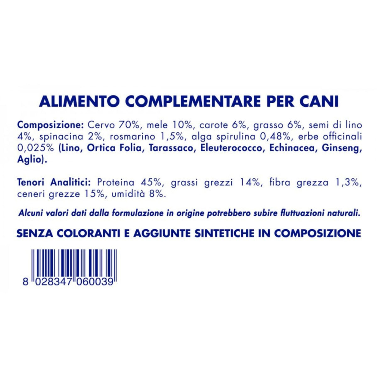 Vet Line Snack di Cervo Monoproteico Grain Free per Cani 80g VetLine