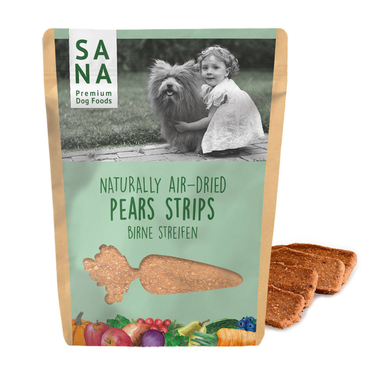 Sanadog Snack Vegetali per Cani Strisce di Pera 100 g
