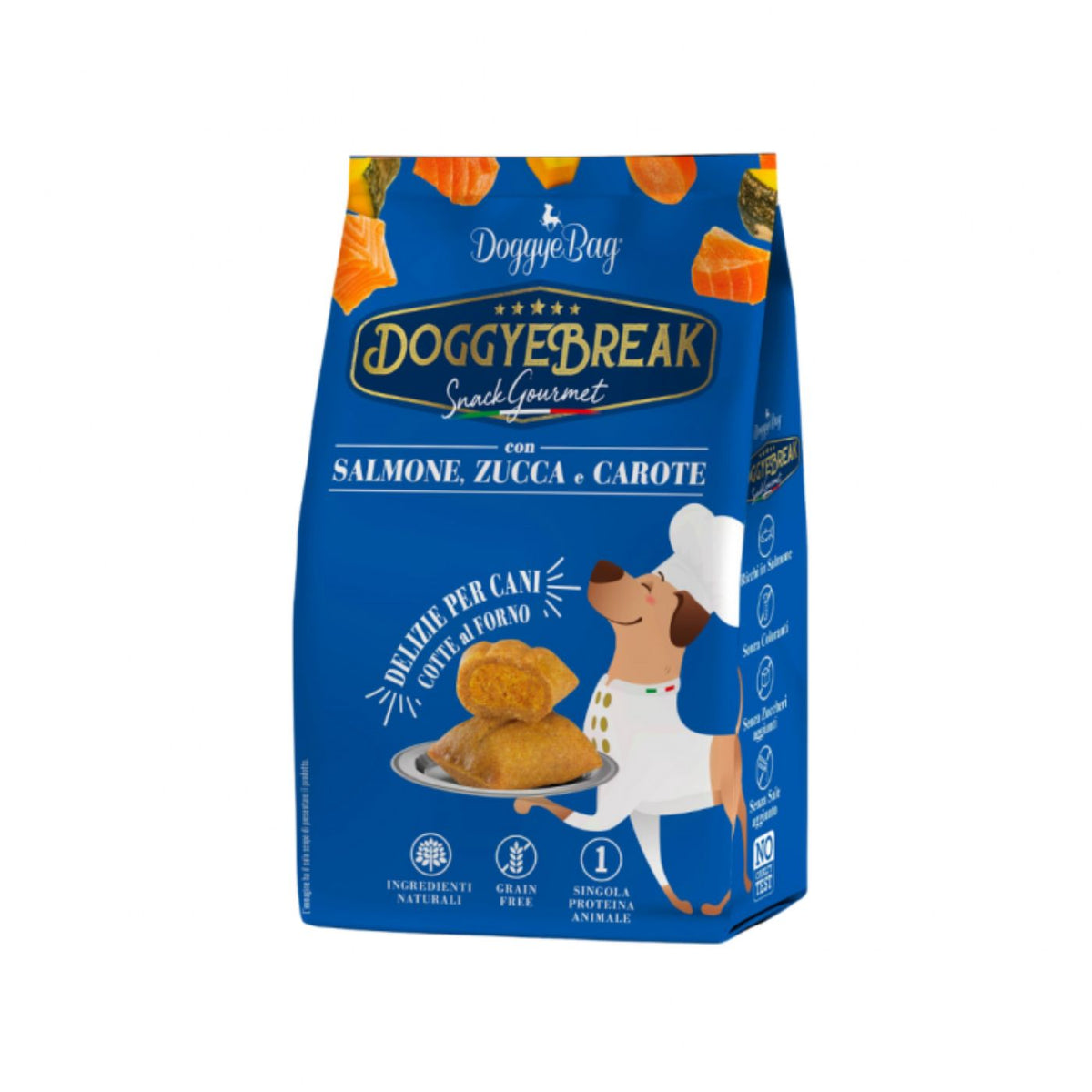 DoggyeBag Doggyebreak Snack per Cani Ripieni con Salmone Zucca e Carote per Cani