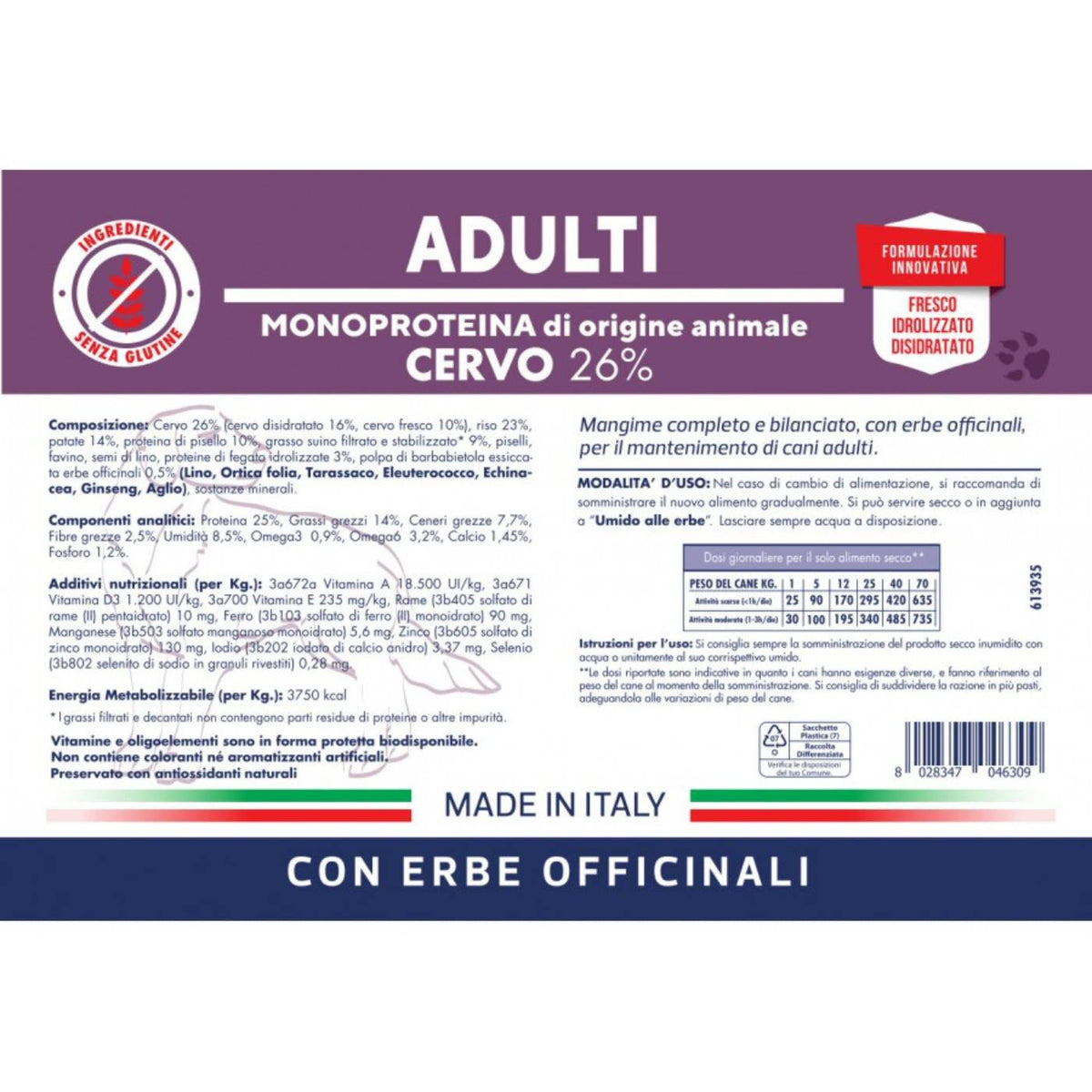 Vet Line Cervo per Cani Adulti Monoproteico VetLine