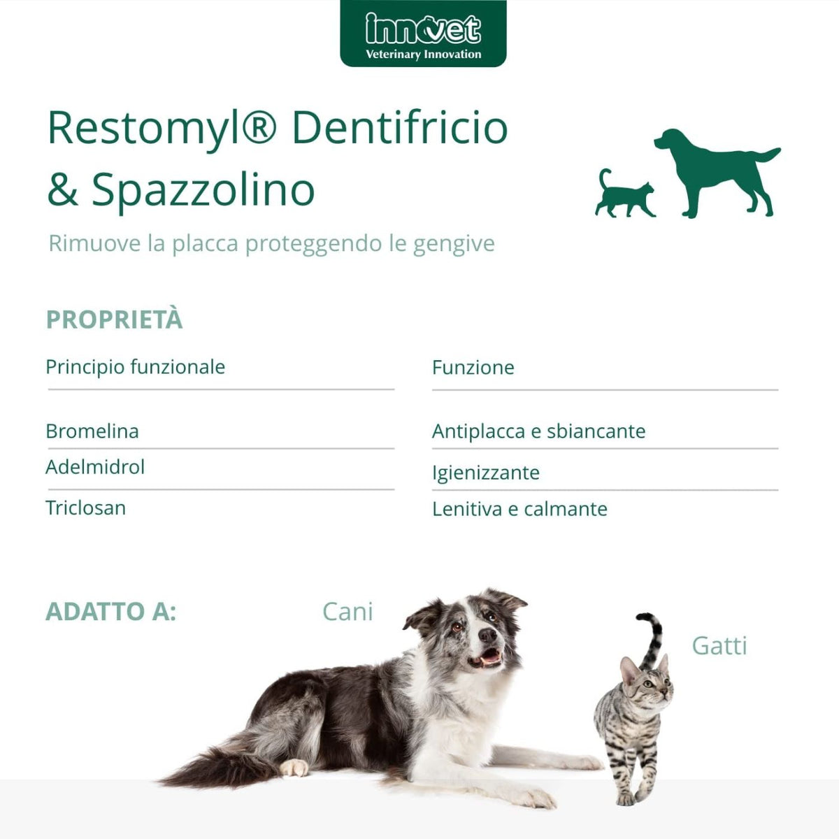 Restomyl Dentifricio con Spazzolino Extra Soft per Cani e Gatti Innovet