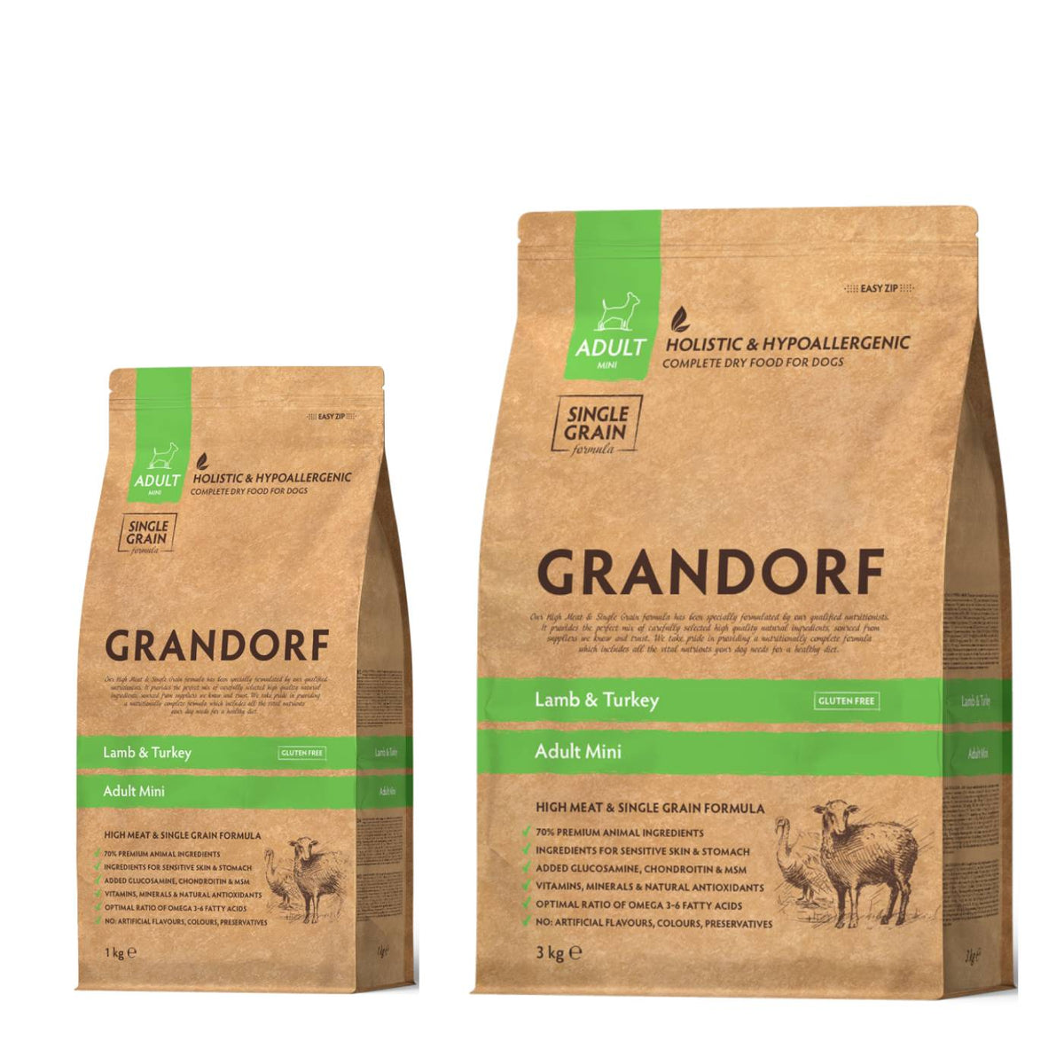 Grandorf Adult MINI Agnello e Tacchino per Cani Adulti Taglia Piccola
