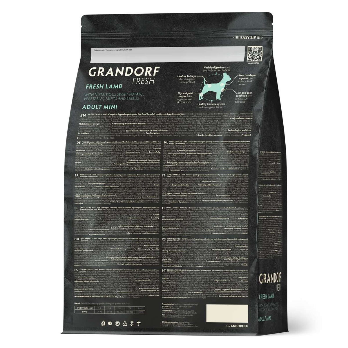 Grandorf Fresh Lamb Adult Mini Breeds  con Carne Fresca di Agnello e Patate Dolci per Cani Adulti di Piccola Taglia