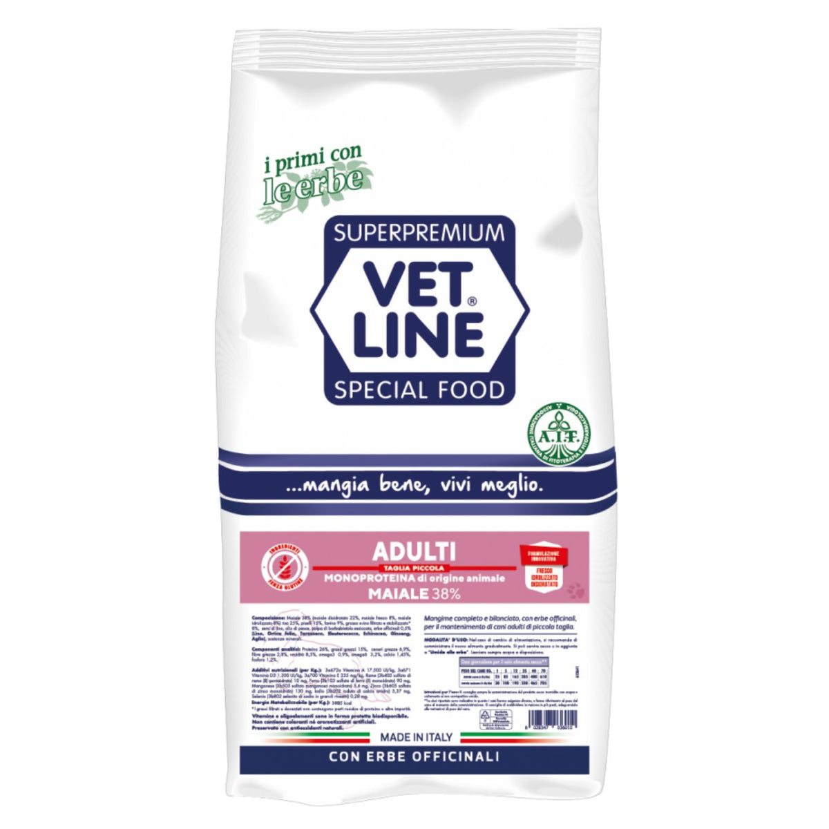 Vet Line Maiale per Cani Adulti di Piccola Taglia Monoproteico VetLine
