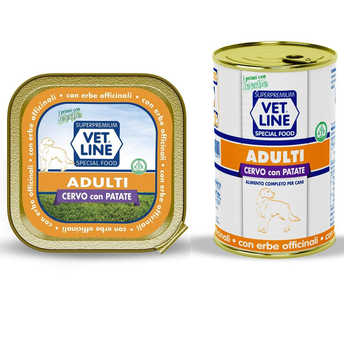 Vet Line Umido Cervo e Patate per Cani Adulti Monoproteico VetLine