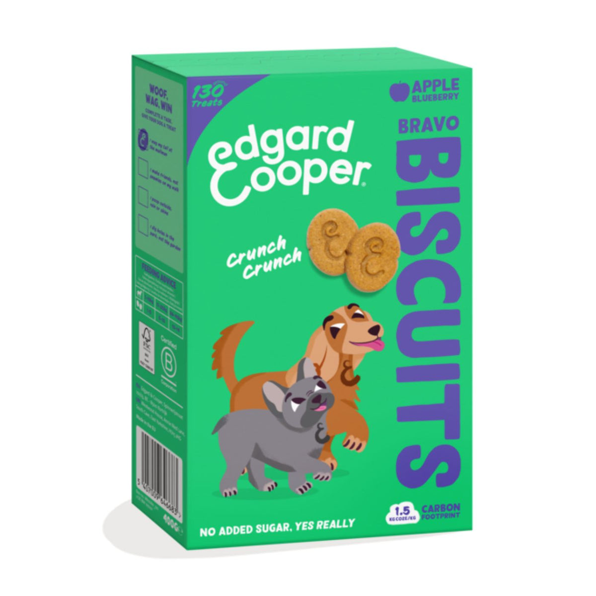 Edgard&amp;Cooper Biscuits Biscotti Vegetali alla Mela e Mirtilli per Cani 400 g