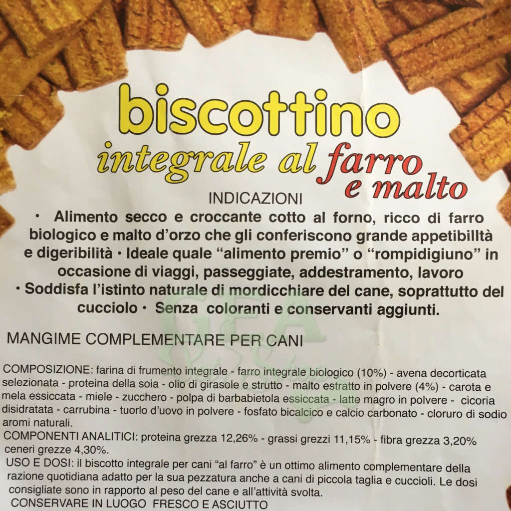 Toto Biscottini Integrali al Farro per Cani