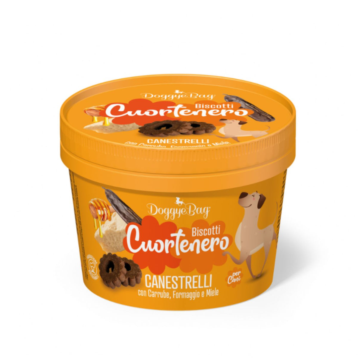 DoggyeBag Biscotti Cuortenero Canestrelli con Formaggio Carrube e Miele per Cani 150 g