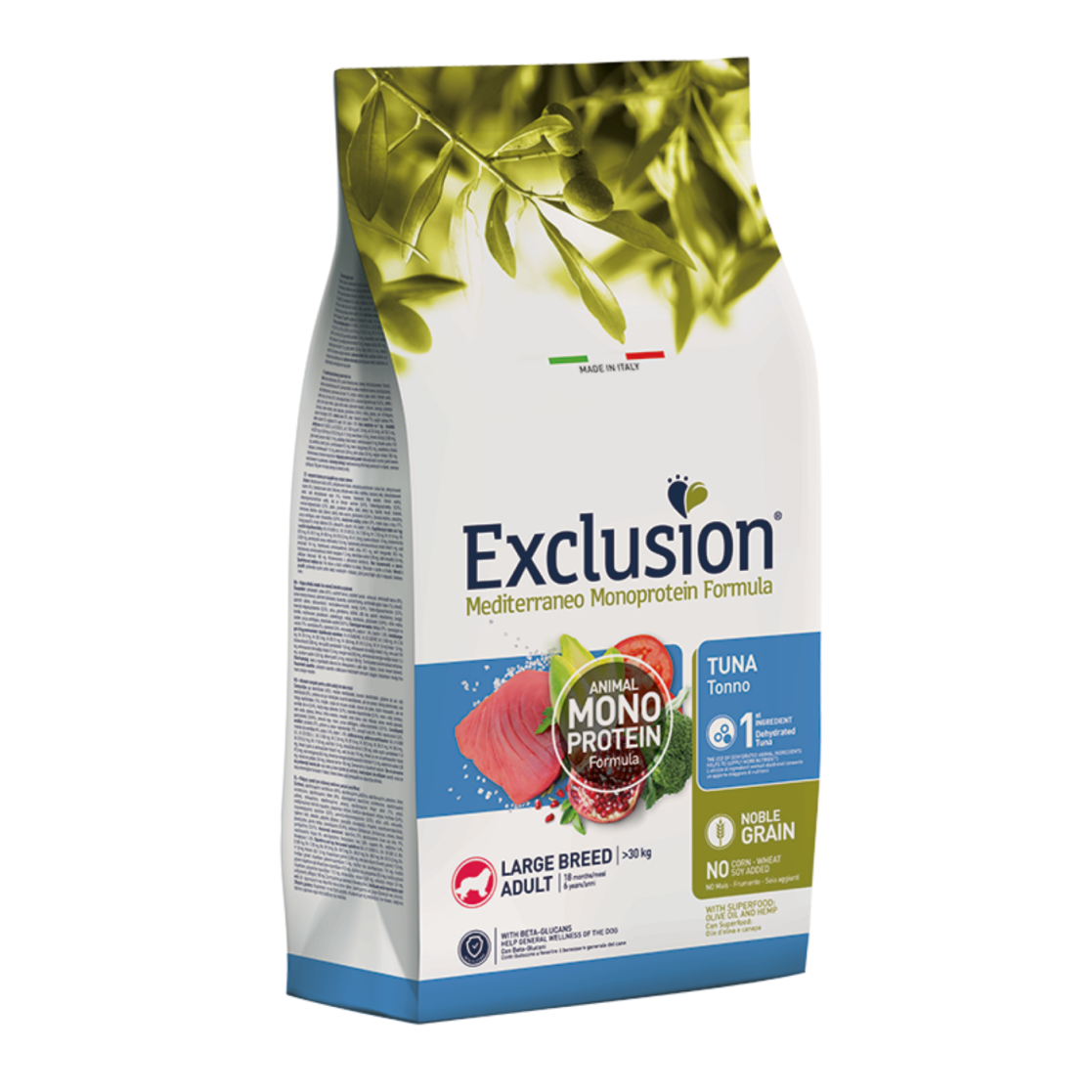 Exclusion Mediterraneo Large Tonno per Cani Adulti 12 Kg