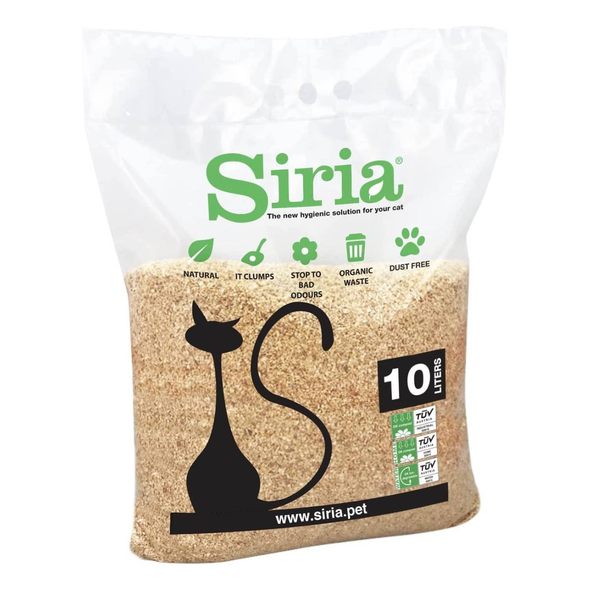 Siria Lettiera Agglomerante Vegetale per Gatti in Tutolo di Mais