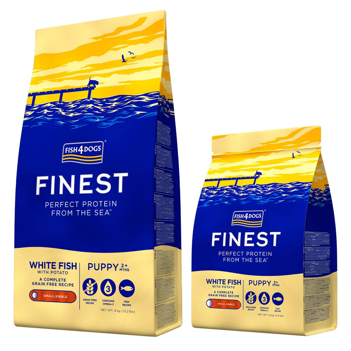 Fish4Dogs Finest Puppy SMALL Pesce Bianco