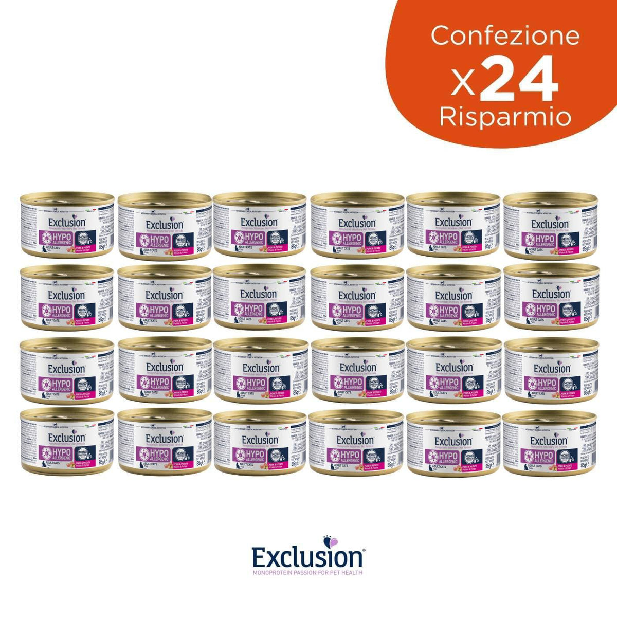 Exclusion Cat Hypoallergenico Maiale e Patate Alimento Umido per Gatti Adulti 85 g