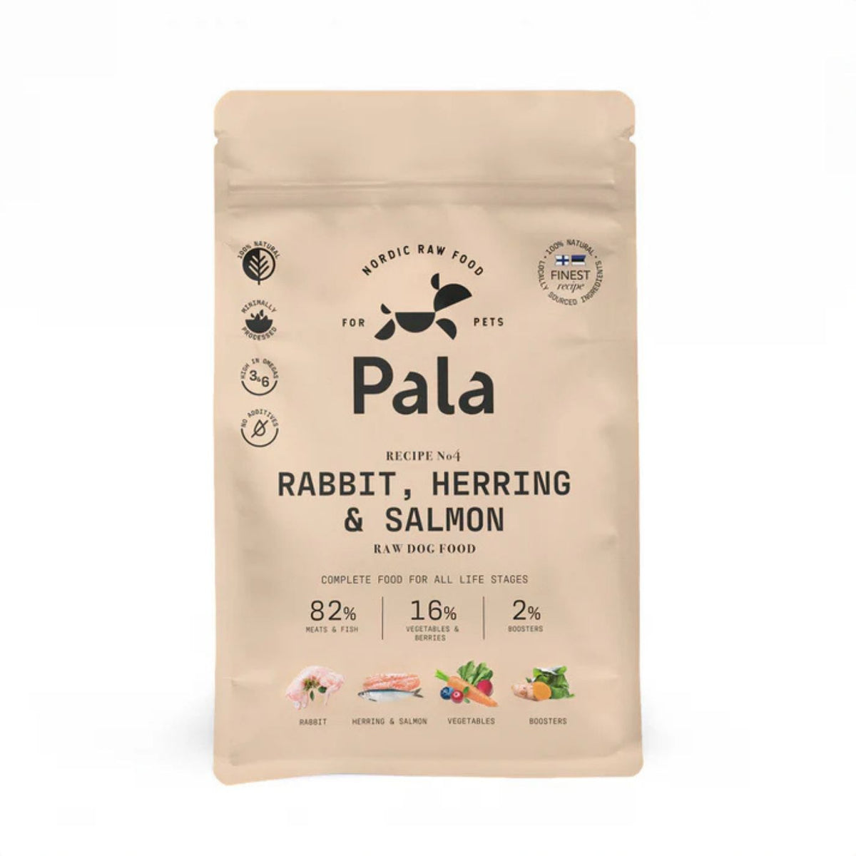 Pala Alimento Completo per Cani con Coniglio Aringa & Salmone Ricetta N° 4