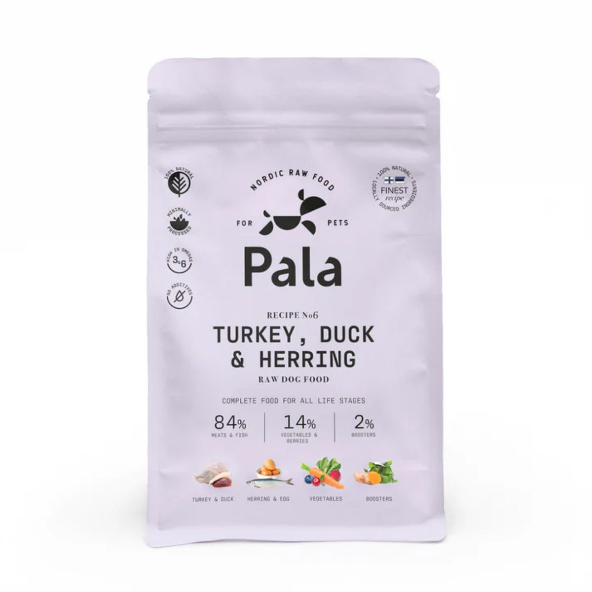 Pala Alimento Completo per Cani con Tacchino Anatra & Aringa Ricetta N° 6
