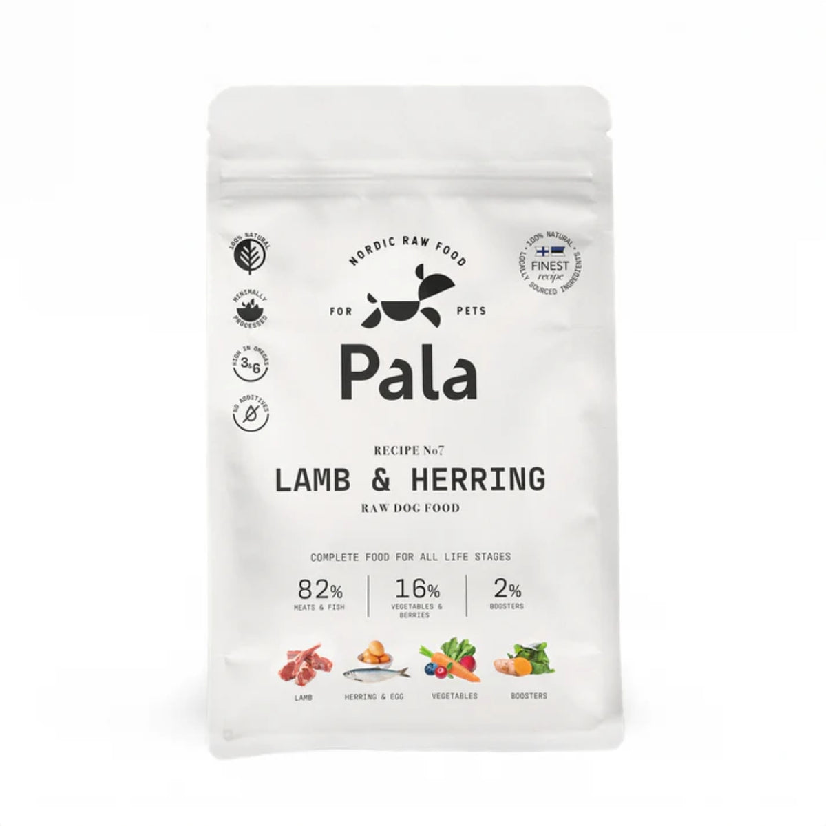 Pala Alimento Completo per Cani con Agnello & Aringa Ricetta N° 7
