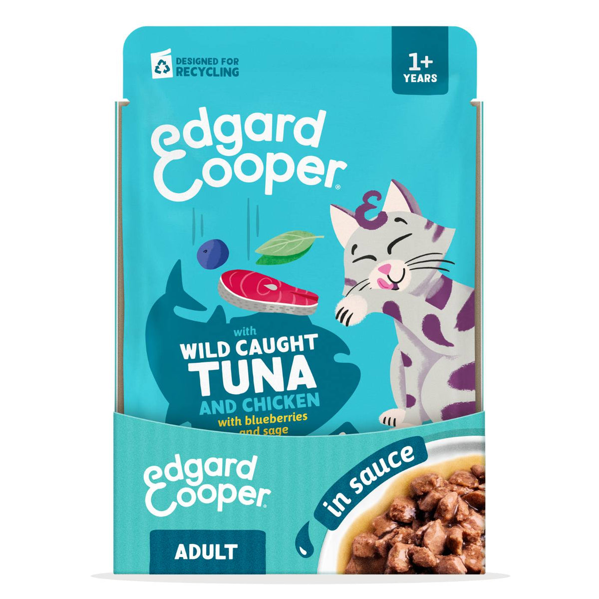 Edgard & Cooper Bocconcini in Salsa Tonno e Pollo per Gatti Adulti in Bustina 85 g