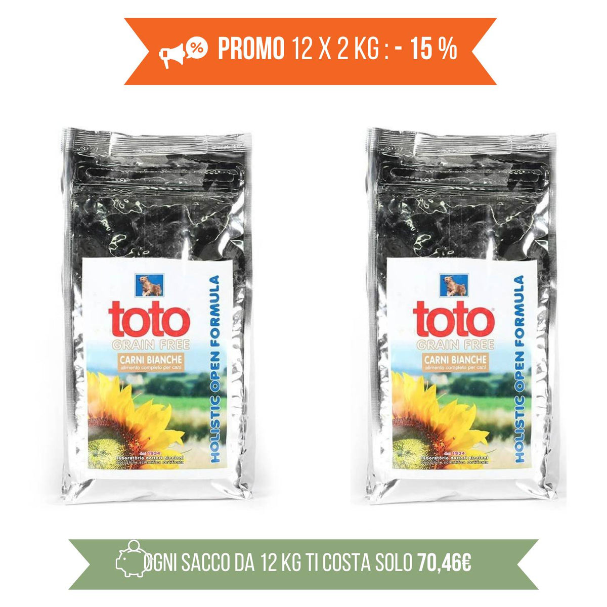 Toto Holistic Crocchette per Cani Grain Free Carni Bianche