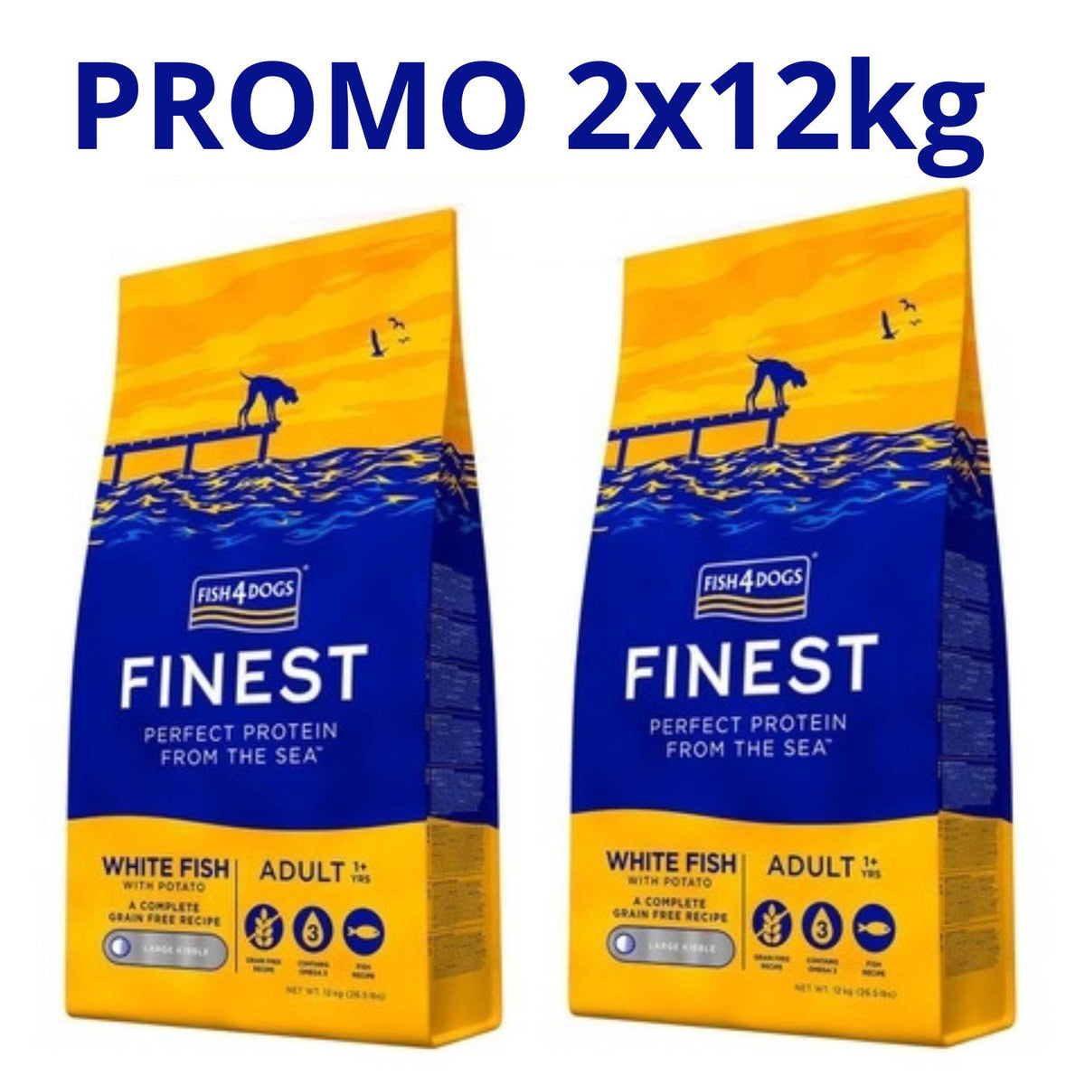 Fish4Dogs Finest Adult Ocean White Fish Pesce Bianco LARGE per Cani